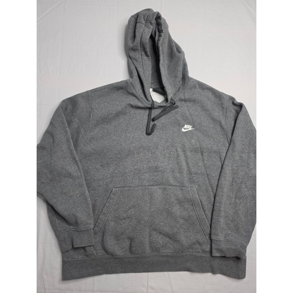 Nike Hoodie Men's XL Charcoal Gray Fleece Lined Kangaroo Pocket Skateboarding